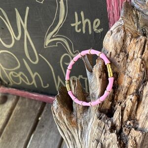 NWT Pink and Gold Bamboo Bracelet